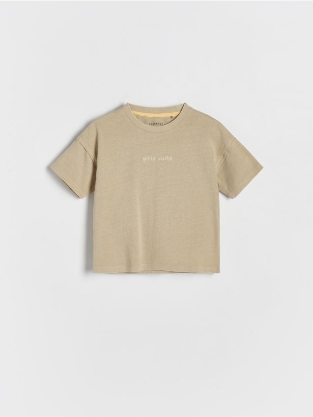 Reserved - tricou oversized - verde-oliv deschis