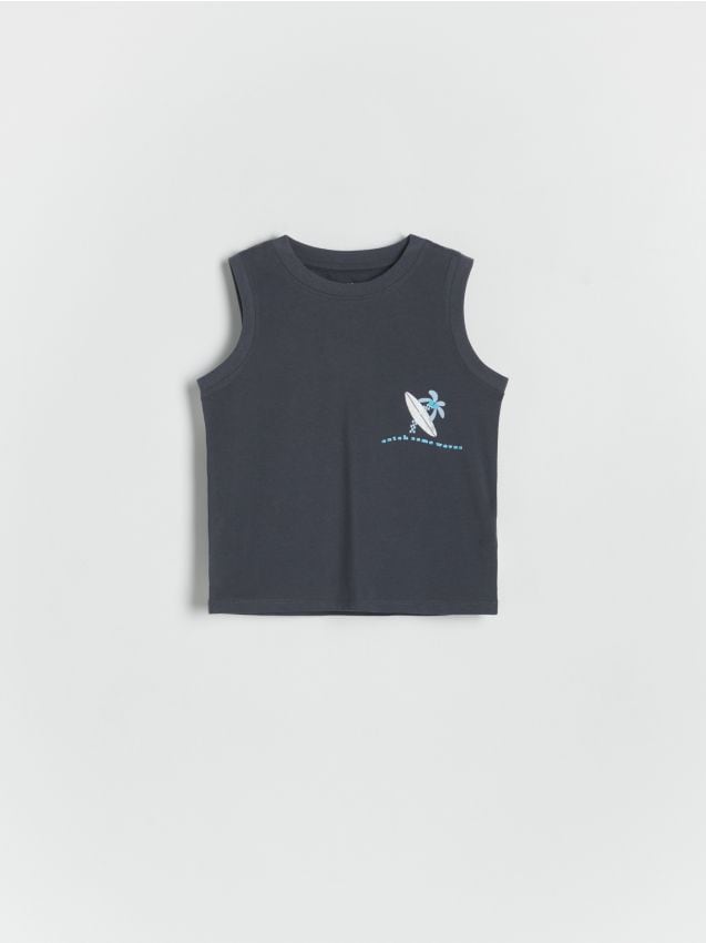 Reserved - tricou fără mâneci - gri-închis