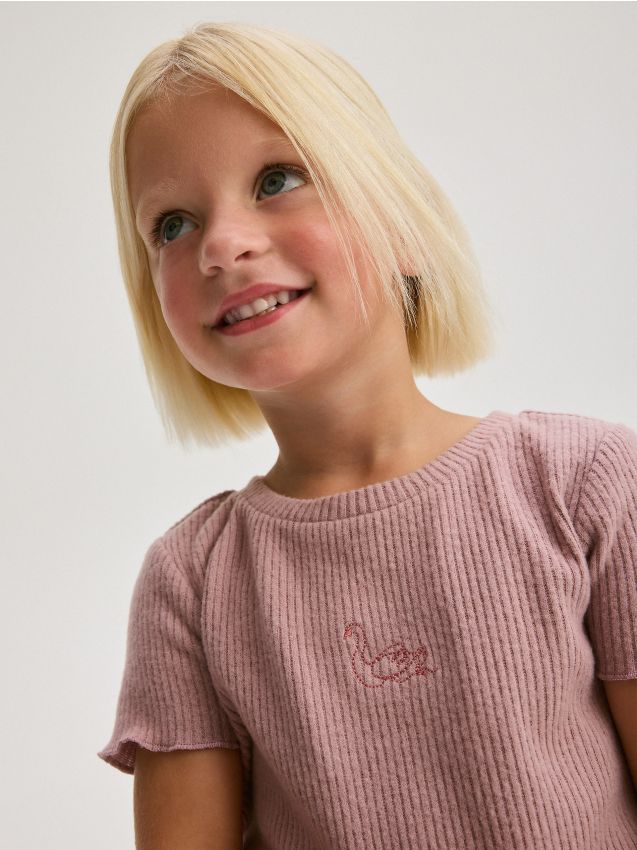 Rib knit T-shirt - RESERVED