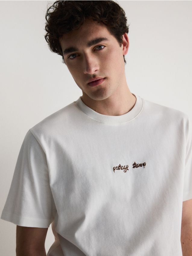 Reserved - tricou relaxed fit - crem