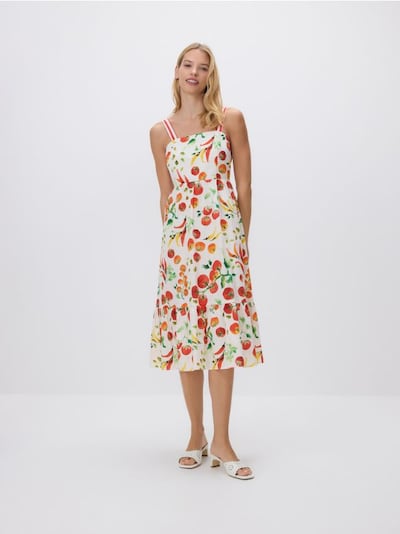 Robe en coton à motifs