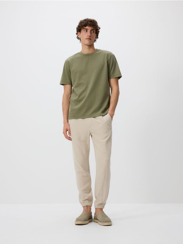 Linen rich joggers - RESERVED