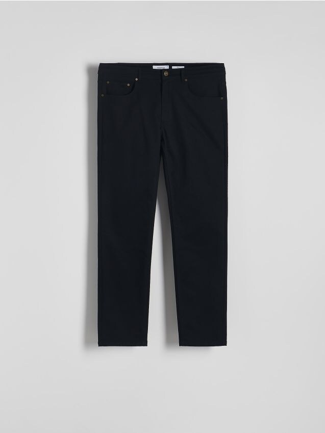 Reserved - Pantaloni de bumbac slim fit - negru