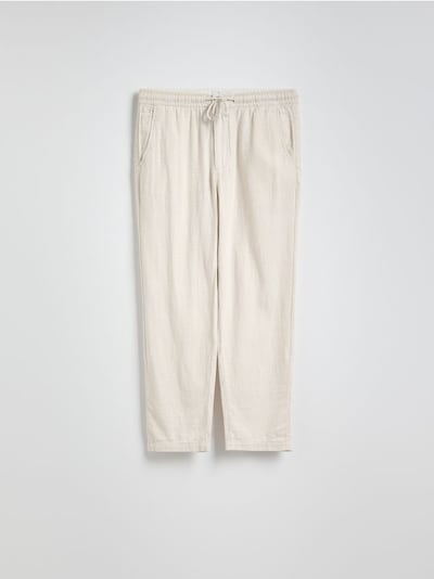 Linen rich carrot trousers