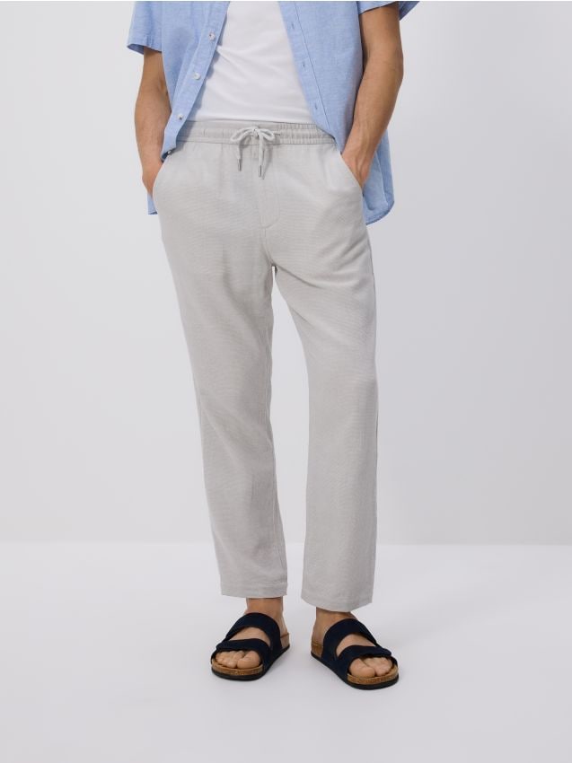 Linen blend carrot trousers - RESERVED