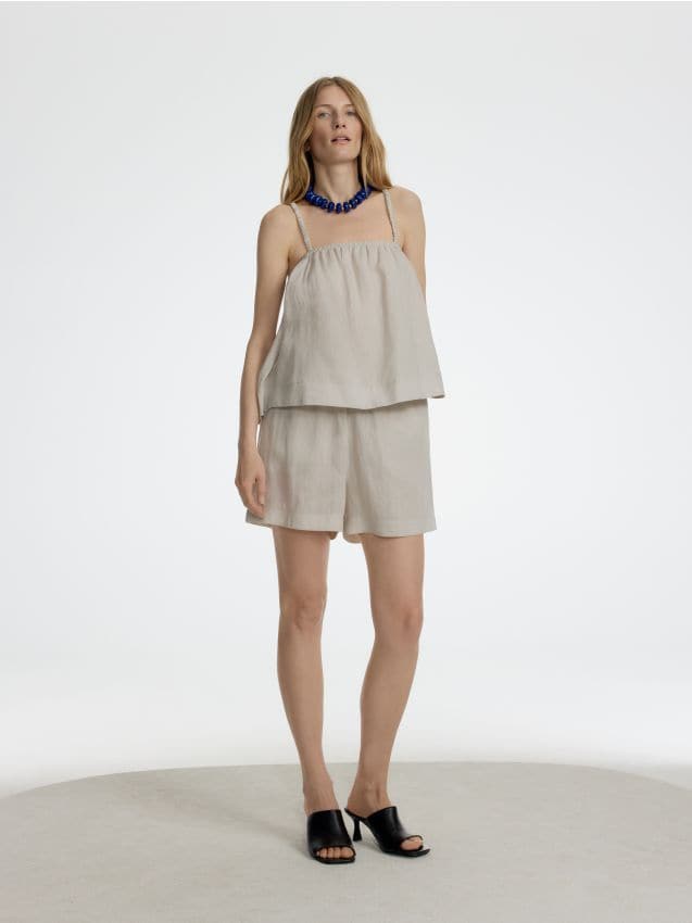 Linen top - RESERVED