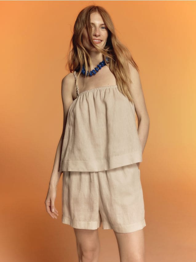 Linen top - RESERVED