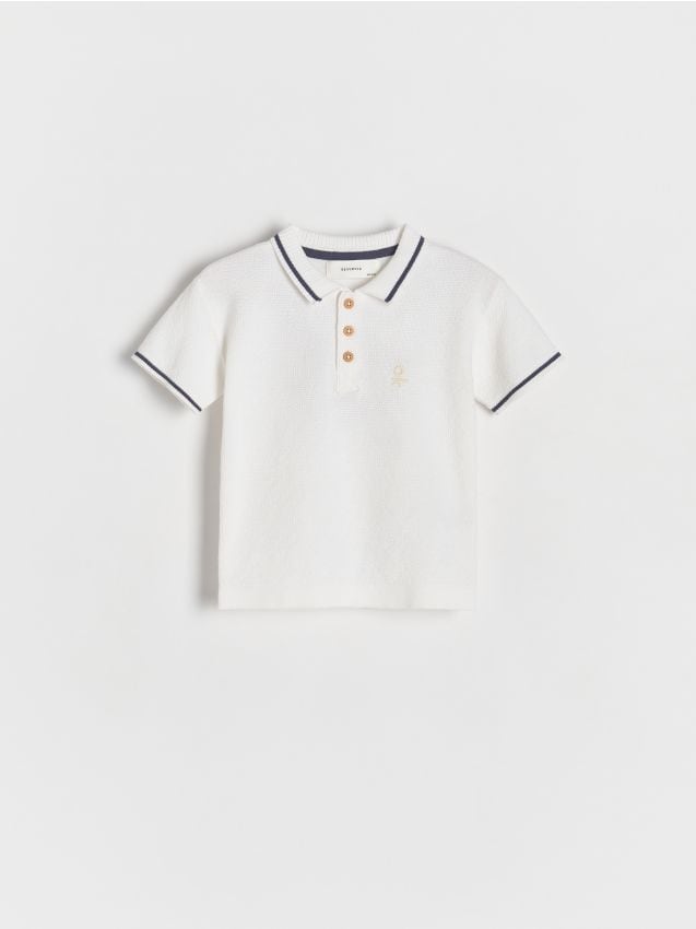 T-shirt style polo en maille - RESERVED
