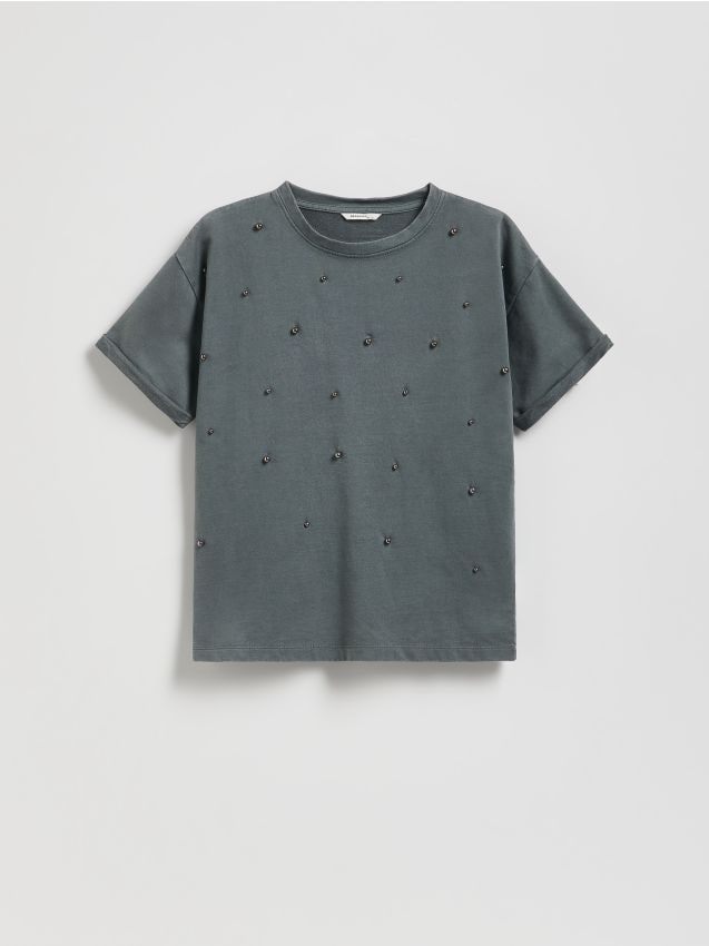 Reserved - Tricou cu aplicație - gri-închis