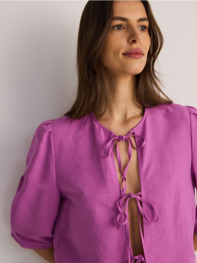Linen blend top - RESERVED