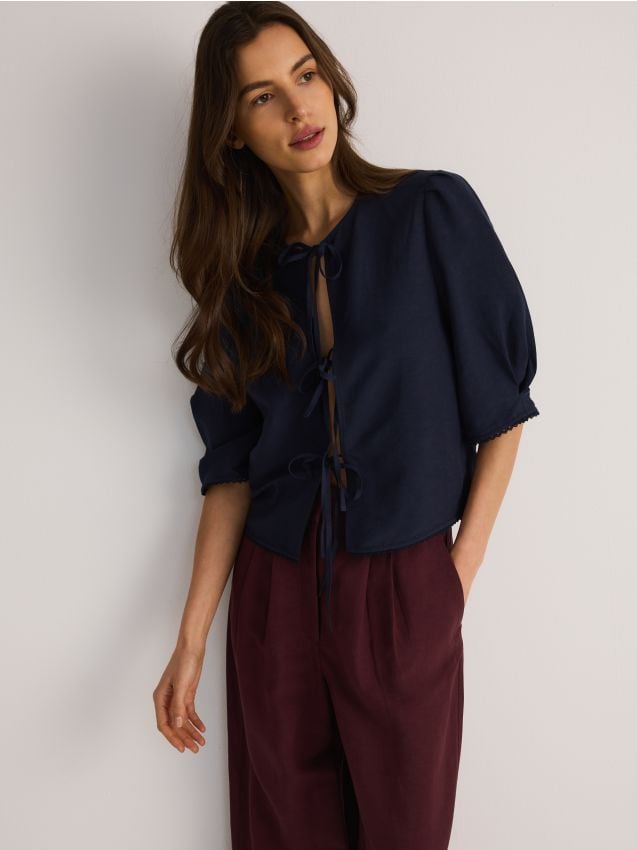 Linen blend top - RESERVED