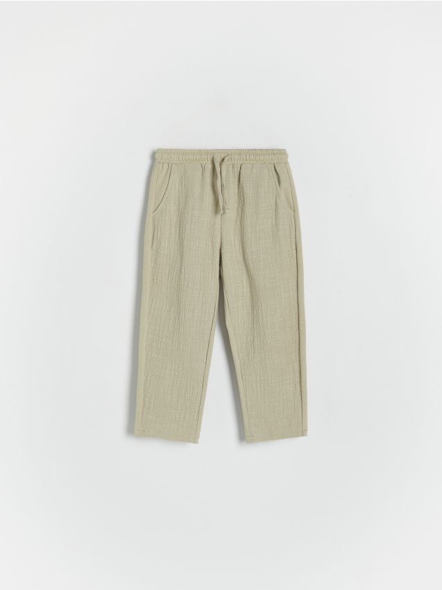Reserved - pantaloni chino din jerseu - verde-oliv deschis