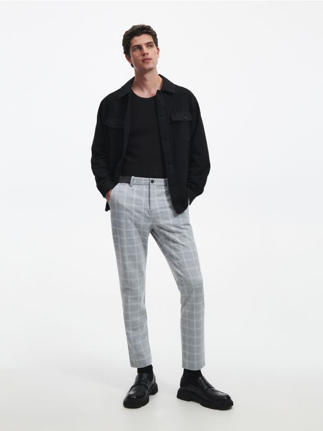 Zara checked 2025 trousers mens