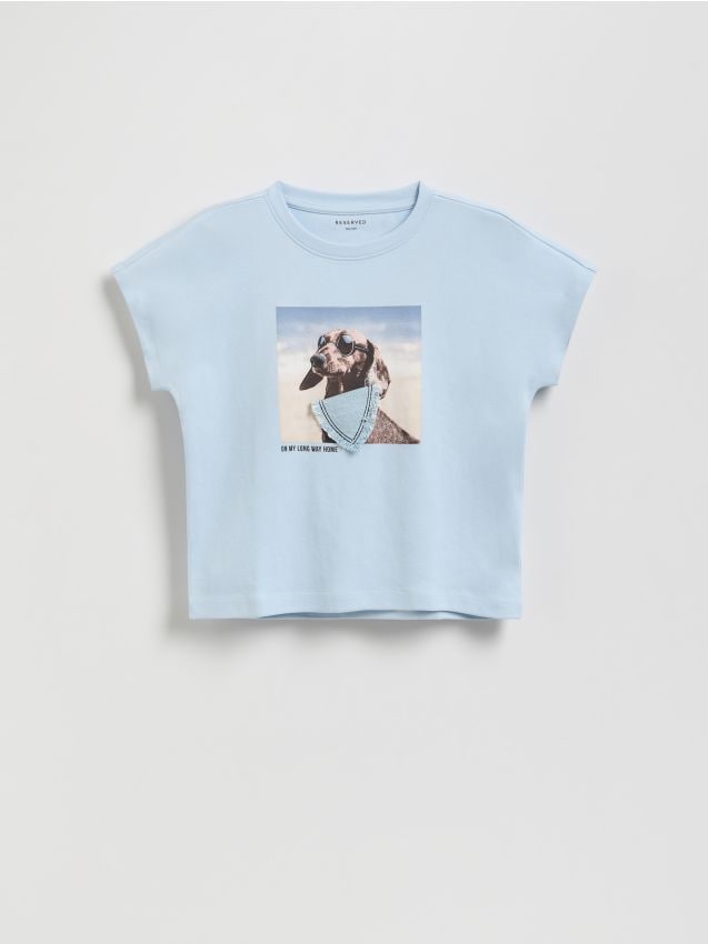 Short T-shirt with print - RESERVED