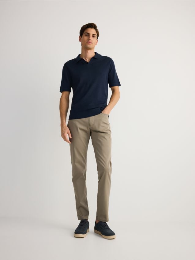 Slim trousers with lyocell blend - RESERVED