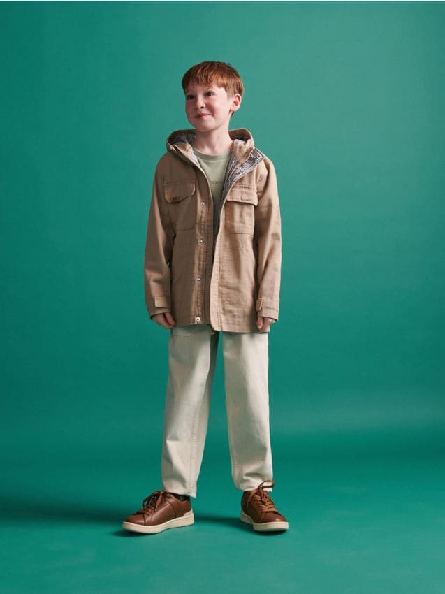 Reserved - pantaloni balloon din denim clasic - crem