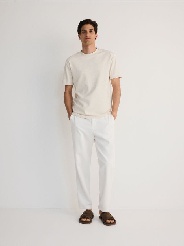 Chino regular trousers with true hemp blend - RESERVED