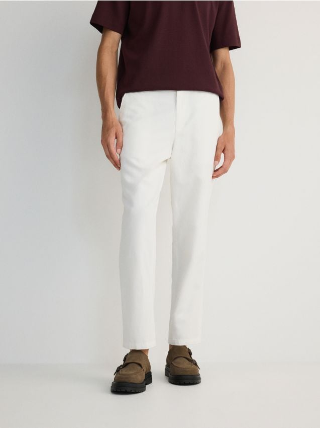 Chino regular trousers with true hemp blend - RESERVED