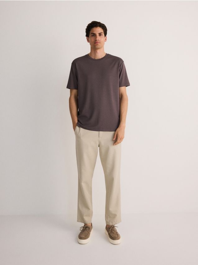 Chino regular trousers with true hemp blend - RESERVED