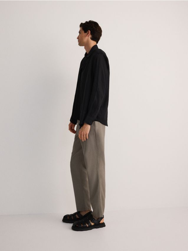 Chino regular pantalone od mešavine konoplje - RESERVED