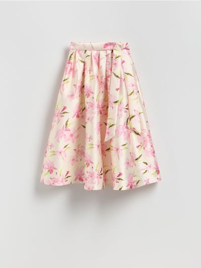 Falda midi con detalle para atar