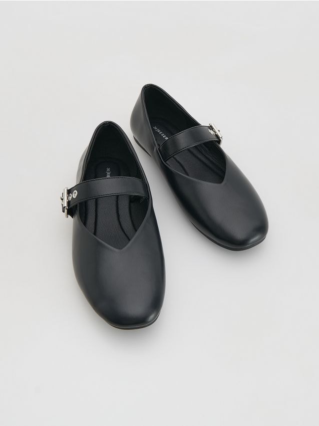Leather imitation ballerinas - RESERVED