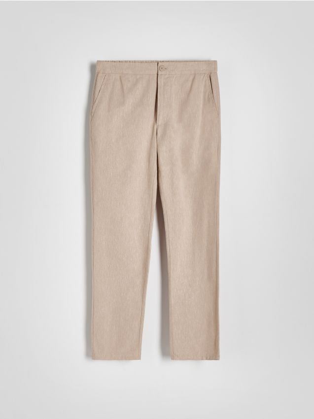 Pantalon chino regular avec lin mélangé - RESERVED