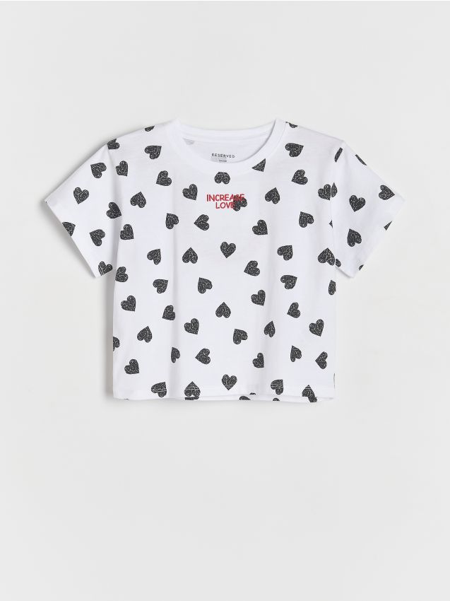 Cotton T-shirt with embroidery detail - RESERVED