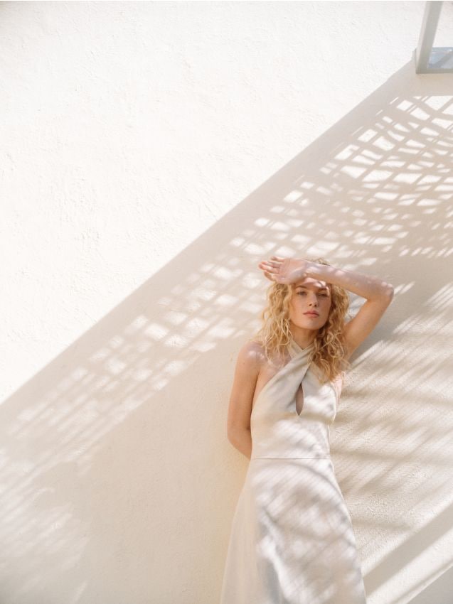 Linen dress with tie - RESERVED