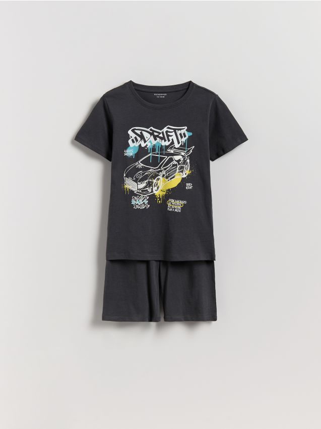 Pyjamassæt med print i bomuld - RESERVED