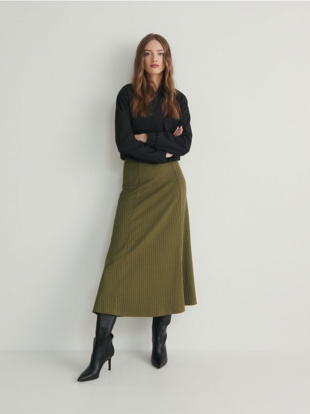 Rib knit midi skirt - RESERVED