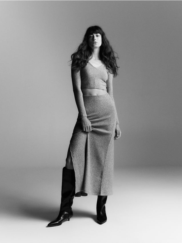 Skirt with metallic thread - RESERVED