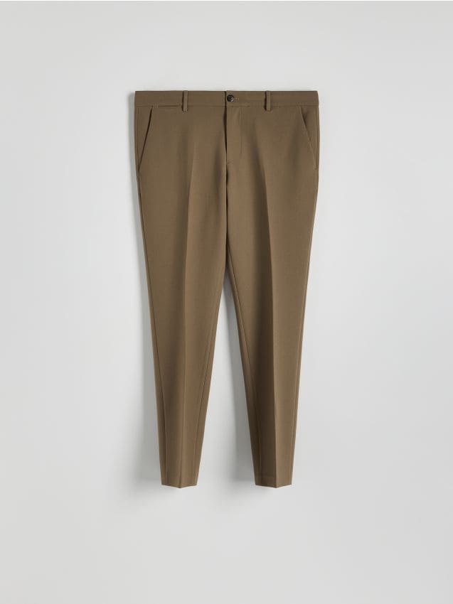 Viscose blend chino slim trousers - RESERVED