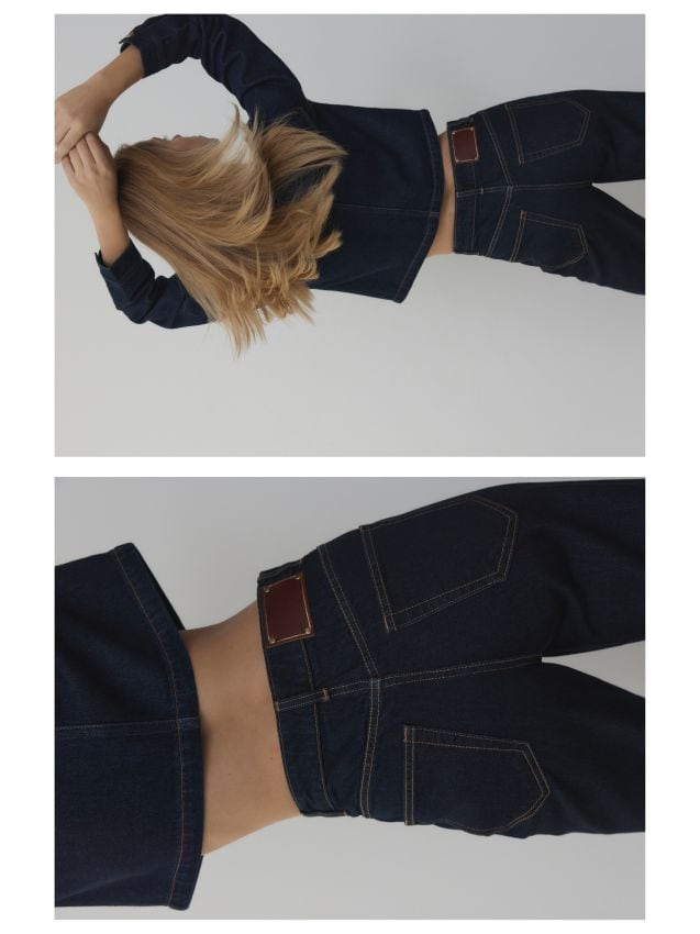 Straight leg jeans with stitching - RESERVED