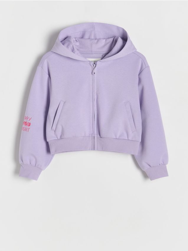Short embroidered sweatshirt - RESERVED