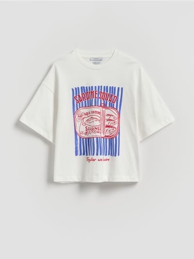 Luźny t-shirt z nadrukiem