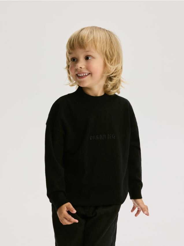 Reserved - Pulover cu conținut ridicat de viscoză - negru