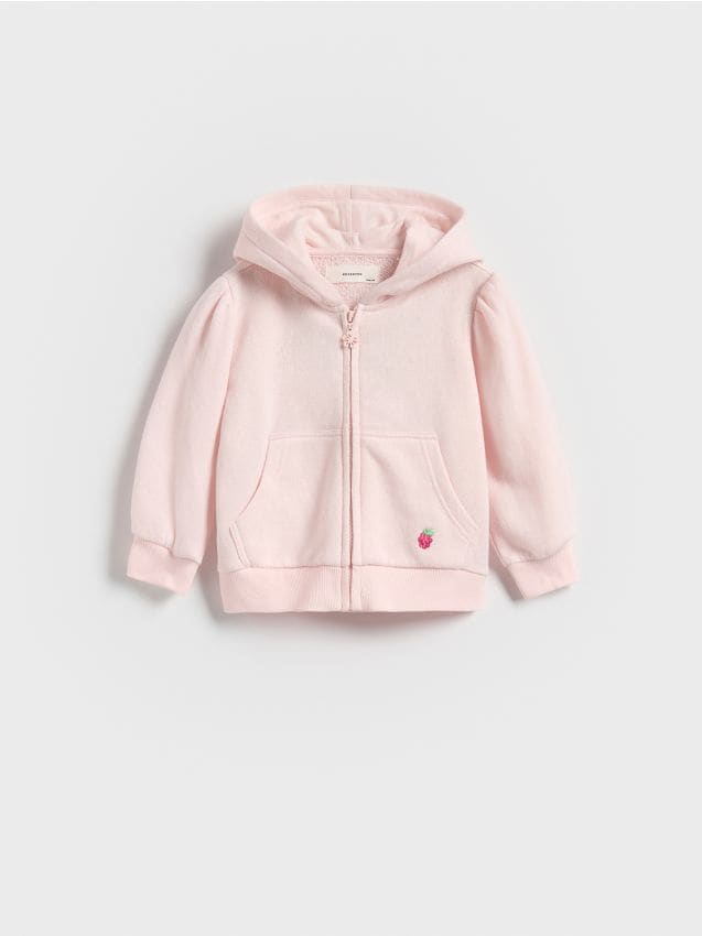 Reserved - Bluză sport din bumbac, cu broderie - roz-pastel Reserved - Bluză sport din bumbac, cu broderie - roz-pastel