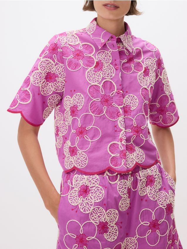Katoenen blouse met borduursel - RESERVED