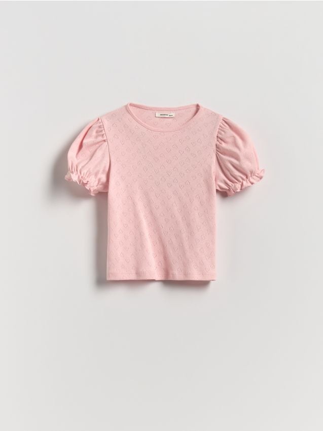 Cotton rich blouse with puff sleeves - RESERVED
