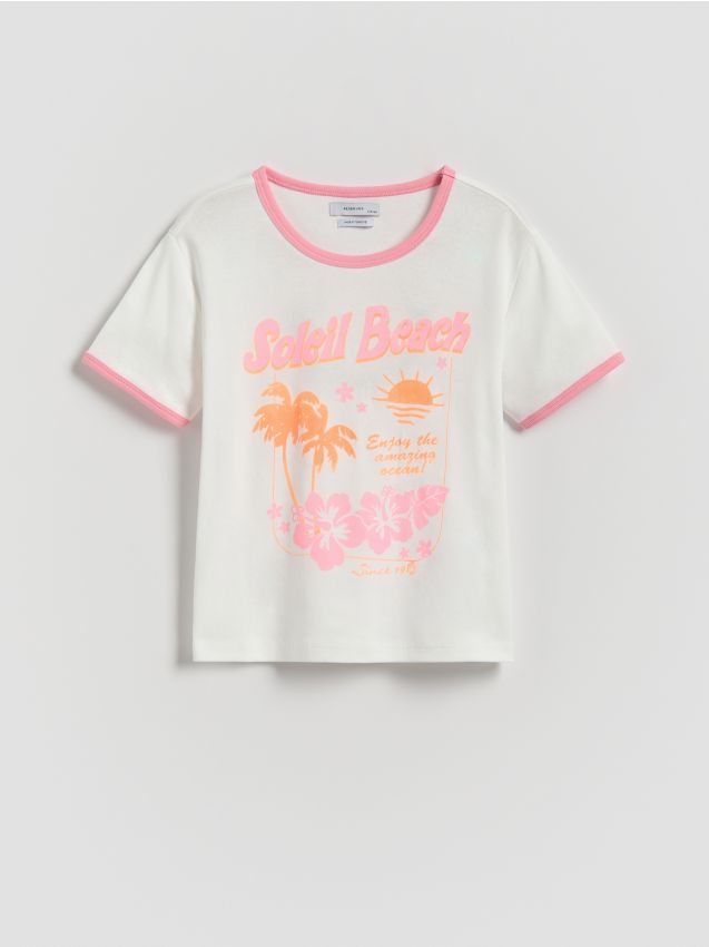 T-shirt with glitter print - RESERVED