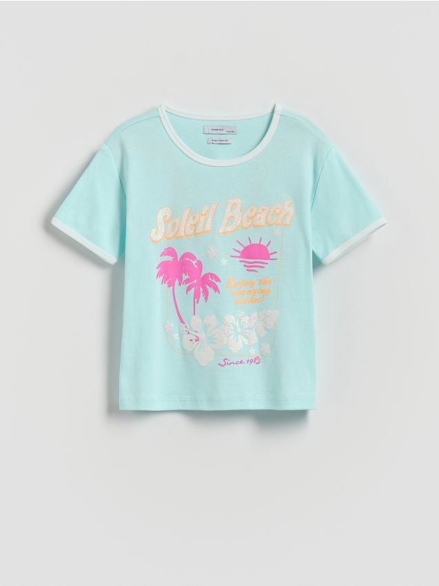 T-shirt with glitter print - RESERVED