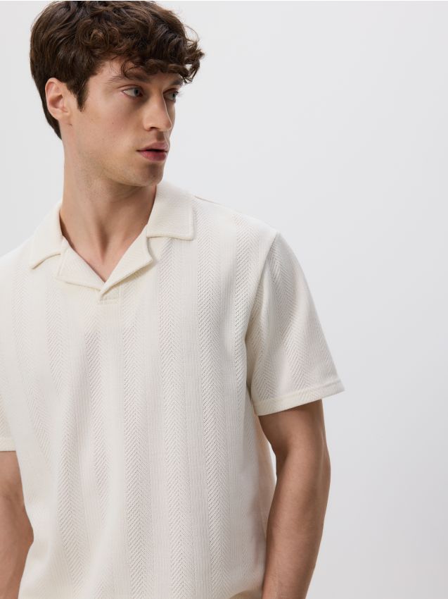 Comfort fit structural fabric polo shirt - RESERVED
