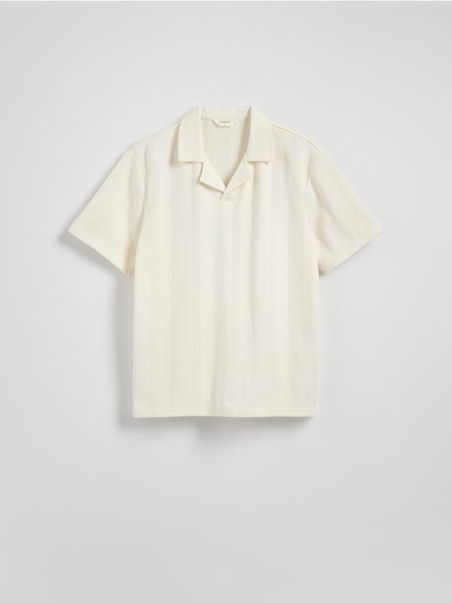 Comfort fit poloshirt van structuurstof - RESERVED