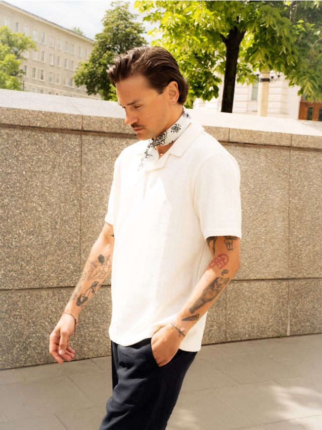 Comfort fit structural fabric polo shirt - RESERVED
