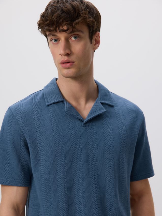 Comfort fit Polo majica od strukturirane tkanine - RESERVED