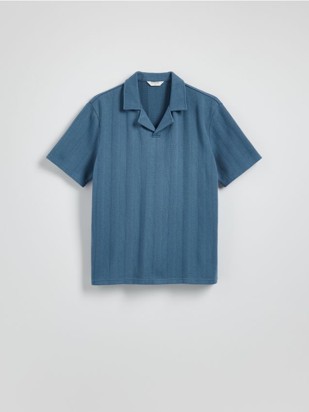 Comfort fit poloshirt van structuurstof - RESERVED