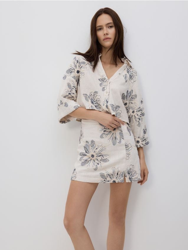 Linen blend shirt - RESERVED