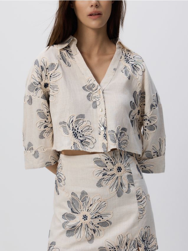 Linen blend shirt - RESERVED
