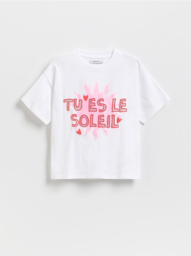 Cotton T-shirt with print - RESERVED